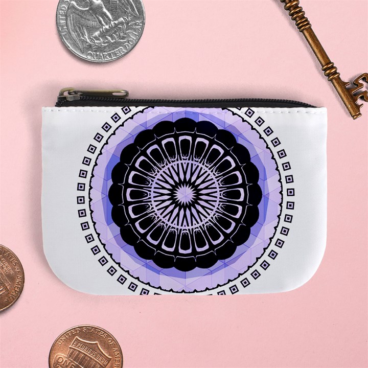 Design Circular Pattern Mandala Mini Coin Purse