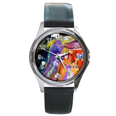 Abstract Modern Detail Color Round Metal Watch by Pakrebo