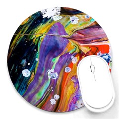 Abstract Modern Detail Color Round Mousepads by Pakrebo