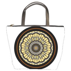 Mandala Pattern Round Ethnic Bucket Bag by Pakrebo