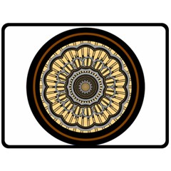 Mandala Pattern Round Ethnic Double Sided Fleece Blanket (large)  by Pakrebo