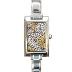 Gears Round Header Banner Cog Rectangle Italian Charm Watch by Pakrebo