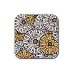 Gears Round Header Banner Cog Rubber Coaster (square)  by Pakrebo