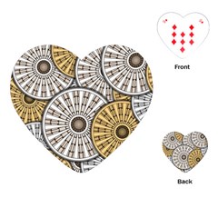 Gears Round Header Banner Cog Playing Cards (heart) by Pakrebo