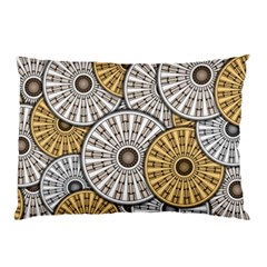 Gears Round Header Banner Cog Pillow Case by Pakrebo