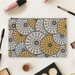 Gears Round Header Banner Cog Cosmetic Bag (large) by Pakrebo