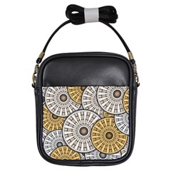 Gears Round Header Banner Cog Girls Sling Bag by Pakrebo