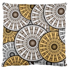 Gears Round Header Banner Cog Large Flano Cushion Case (one Side) by Pakrebo