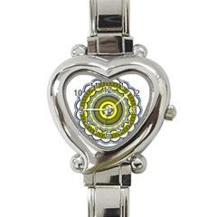 Mandala Pattern Round Ethnic Heart Italian Charm Watch