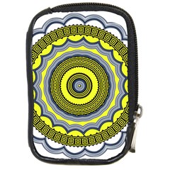 Mandala Pattern Round Ethnic Compact Camera Leather Case by Pakrebo