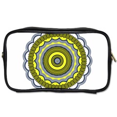 Mandala Pattern Round Ethnic Toiletries Bag (two Sides) by Pakrebo