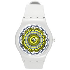 Mandala Pattern Round Ethnic Round Plastic Sport Watch (m) by Pakrebo