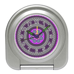 Round Pattern Ethnic Design Travel Alarm Clock by Pakrebo