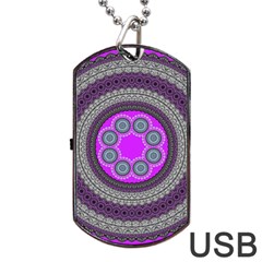 Round Pattern Ethnic Design Dog Tag Usb Flash (two Sides) by Pakrebo