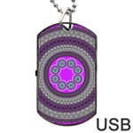 Round Pattern Ethnic Design Dog Tag USB Flash (Two Sides) Front