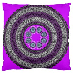 Round Pattern Ethnic Design Large Flano Cushion Case (one Side) by Pakrebo