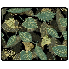 Autumn Fallen Leaves Dried Leaves Fleece Blanket (medium)  by Pakrebo