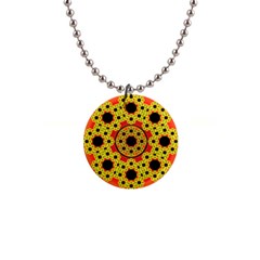 Fractal Art Design Pattern 1  Button Necklace