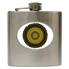 Design Circular Shape Round Hip Flask (6 Oz) by Pakrebo