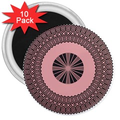 Design Circular Aztec Symbol 3  Magnets (10 Pack)  by Pakrebo