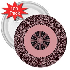 Design Circular Aztec Symbol 3  Buttons (100 Pack)  by Pakrebo