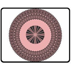 Design Circular Aztec Symbol Fleece Blanket (medium)  by Pakrebo