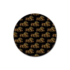 Dragon Motif Print Pattern Rubber Round Coaster (4 Pack)  by dflcprintsclothing