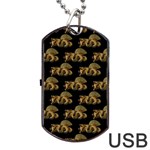 Dragon Motif Print Pattern Dog Tag USB Flash (Two Sides) Back