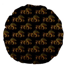 Dragon Motif Print Pattern Large 18  Premium Flano Round Cushions by dflcprintsclothing