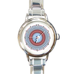 Pattern Design Circular Shape Round Italian Charm Watch by Pakrebo