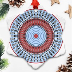 Pattern Design Circular Shape Snowflake Ornament (two Sides) by Pakrebo