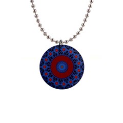 Mandala Pattern Round Ethnic 1  Button Necklace