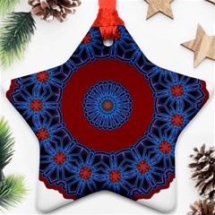 Mandala Pattern Round Ethnic Star Ornament (two Sides) by Pakrebo