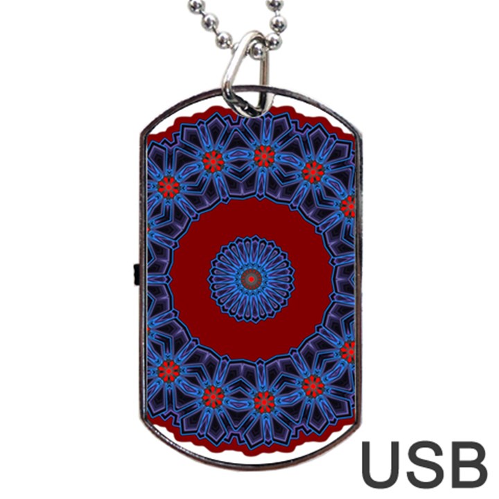 Mandala Pattern Round Ethnic Dog Tag USB Flash (Two Sides)