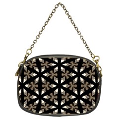 Black, Brown And Cream Geo Chain Purse (two Sides) by bykenique