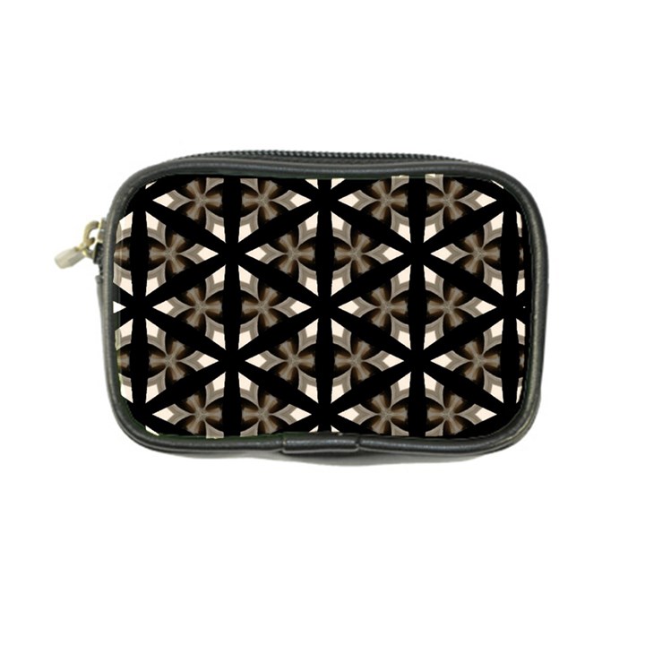 Black, Brown And Cream Geo Coin Purse