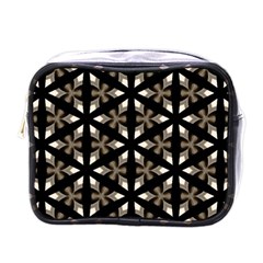 Black, Brown And Cream Geo Mini Toiletries Bag (one Side) by bykenique