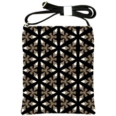 Black, Brown And Cream Geo Shoulder Sling Bag