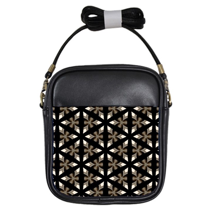 Black, Brown And Cream Geo Girls Sling Bag