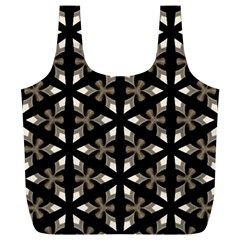 Black, Brown And Cream Geo Full Print Recycle Bag (xl) by bykenique