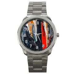 Art Modern Painting Background Sport Metal Watch