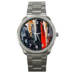 Art Modern Painting Background Sport Metal Watch Front