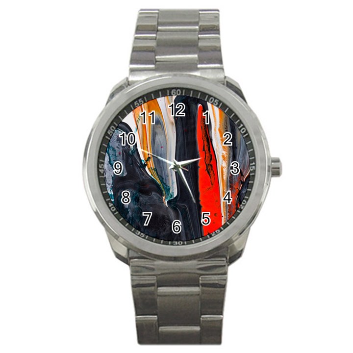 Art Modern Painting Background Sport Metal Watch