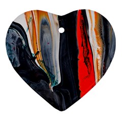 Art Modern Painting Background Heart Ornament (Two Sides)