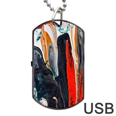 Art Modern Painting Background Dog Tag USB Flash (One Side)