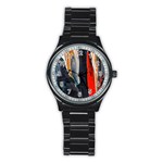 Art Modern Painting Background Stainless Steel Round Watch Front