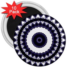 Design Mandala Pattern Circular 3  Magnets (10 Pack)  by Pakrebo