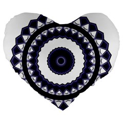 Design Mandala Pattern Circular Large 19  Premium Heart Shape Cushions by Pakrebo