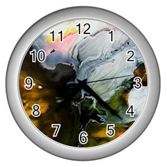 Art Abstract Painting Wall Clock (silver) by Pakrebo