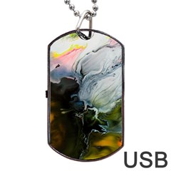 Art Abstract Painting Dog Tag Usb Flash (two Sides) by Pakrebo